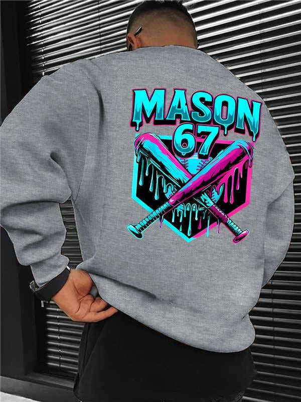 Men's Graphic Print Sweatshirt, Casual Round Neck Long Sleeve Top, Perfect for Daily Wear, Weekend Outings, Friends...