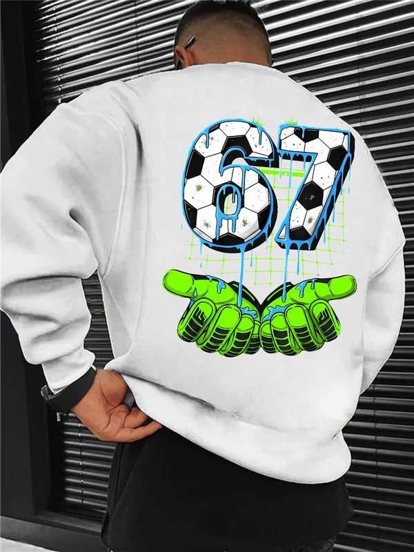 Men's Graphic Print Sweatshirt, Casual Round Neck Long Sleeve Top, Perfect for Daily Wear, Weekend Outings, Friends...
