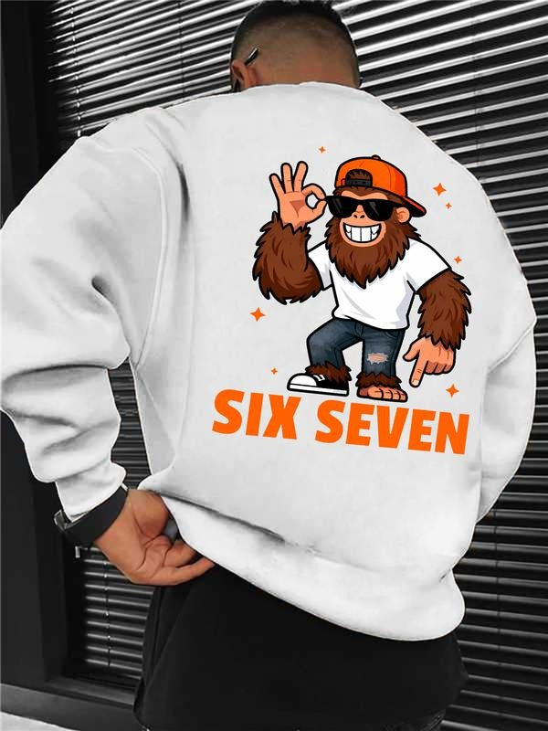 Men's Graphic Print Sweatshirt, Casual Round Neck Long Sleeve Top, Perfect for Daily Wear, Weekend Outings, Friends...