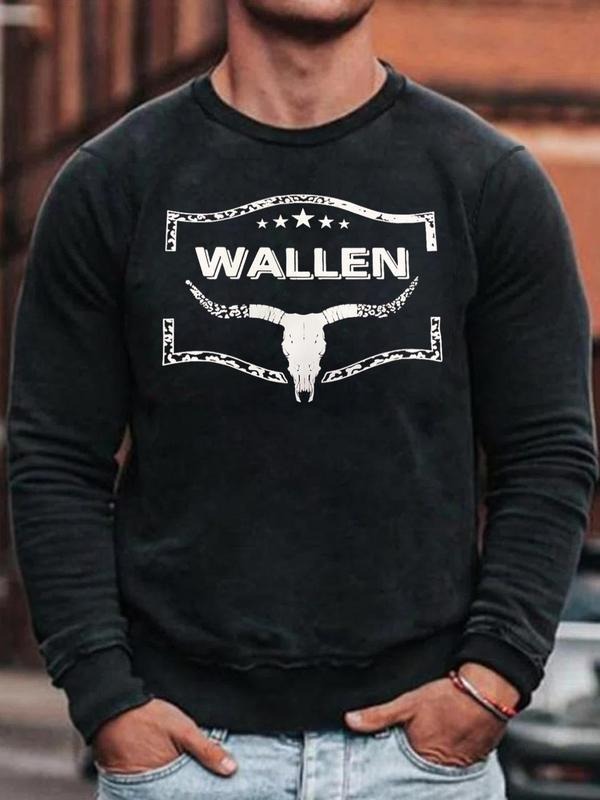 Men's Graphic Round Neck Sweatshirt Without Necklace, Essentials Sweatshirt, Regular Fit Long Sleeve Crew Neck Pullover...