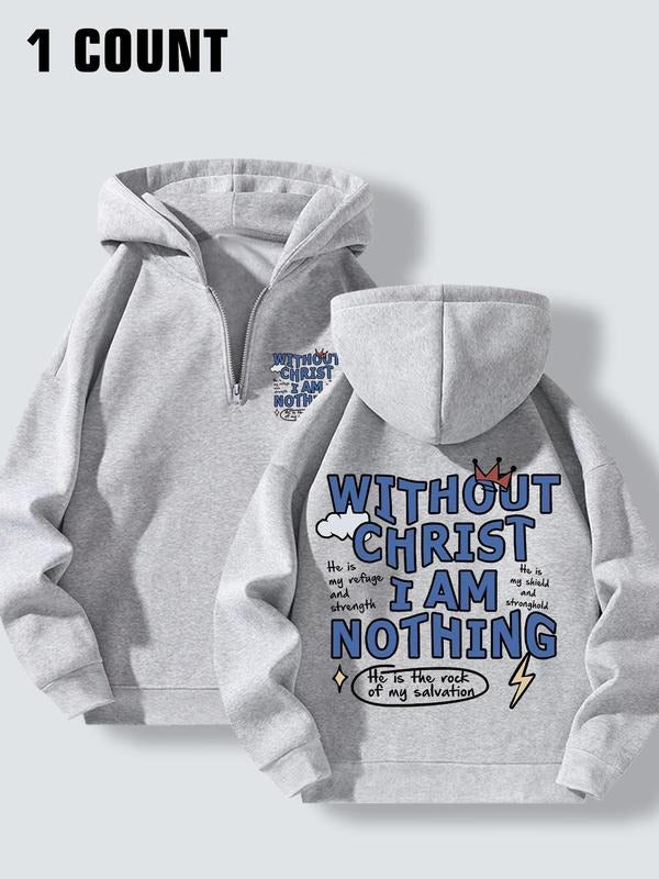 Men's Half-Zip Hoodie, Casual Loose Fit Design, Comfortable Fabric for Daily Wear, Ideal Choice for Autumn & Winter...