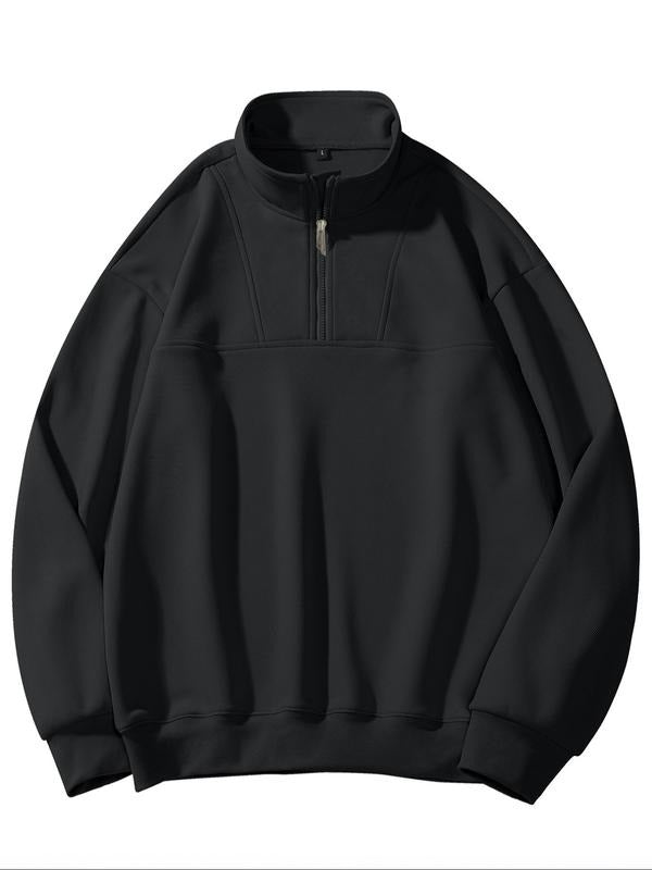 Men's Half-Zip Stand Collar Pullover Sweatshirt, Stylish Casual Wear for Spring & Fall, Perfect for Outdoor Activities...