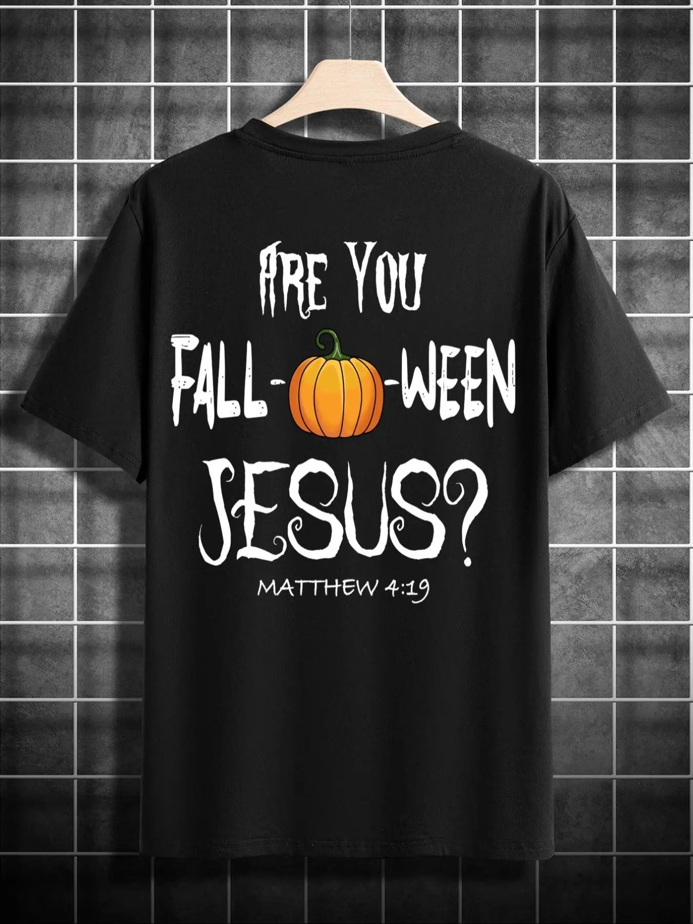 Men's Halloween Print Round Neck Tee, Regular Fit Casual Short Sleeve T-shirt, Men's Summer Top for Daily Wear Hoodie,...
