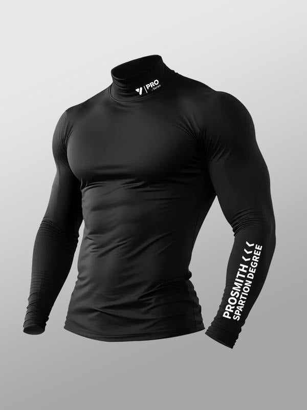 Men's High Neck Long Sleeve Slim Fit Warm Top, Casual Winter Wear, Moderate Fabric Thickness, Perfect for Cold Weather...