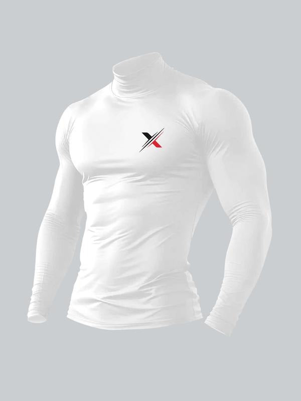 Men's High Neck Long Sleeve Slim Fit Warm Top, Casual Winter Wear, Moderate Fabric Thickness, Perfect for Cold Weather...