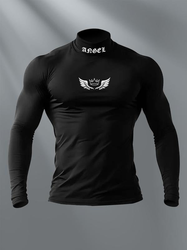 Men's High Neck Long Sleeve Slim Fit Warm Top, Casual Winter Wear, Moderate Fabric Thickness, Perfect for Cold Weather...