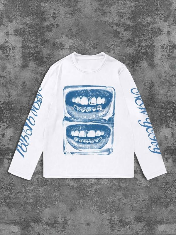 Men's High Street Comfortable Trendy Fashion Top, Fun Personalized Pattern Print Design, Casual Loose Fit, All Seasons...