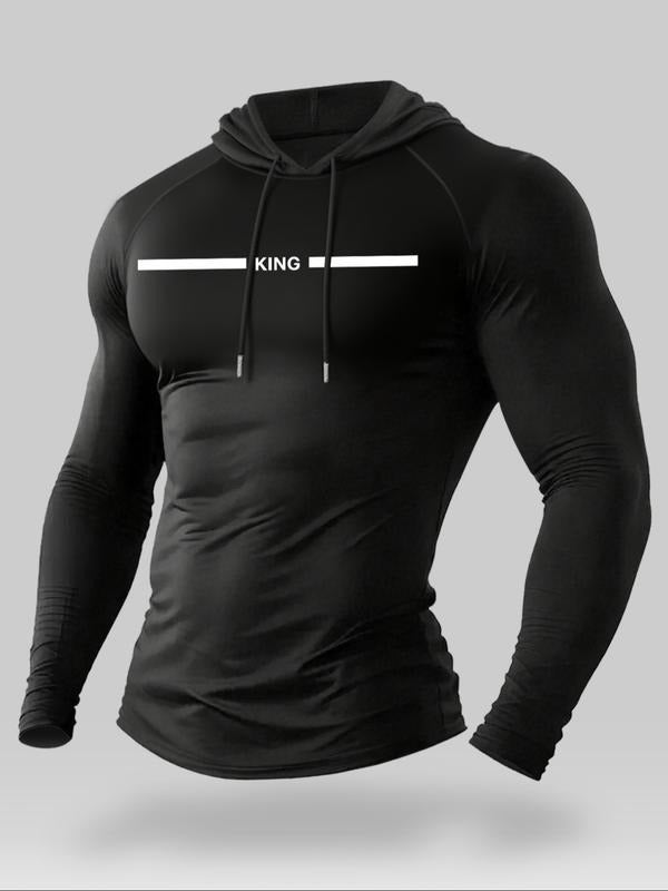 Men's Hooded Long Sleeve T-Shirt, Casual Fashion Pullover for Daily Wear & Outdoor Activities, Comfortable Fit Design...