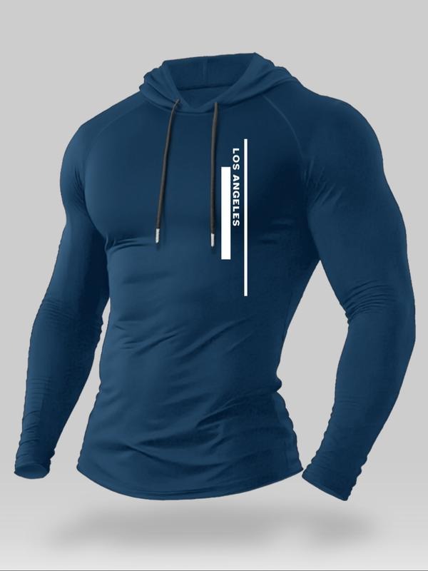 Men's Hooded Long Sleeve T-Shirt, Casual Fashion Pullover for Daily Wear & Outdoor Activities, Comfortable Fit Design...