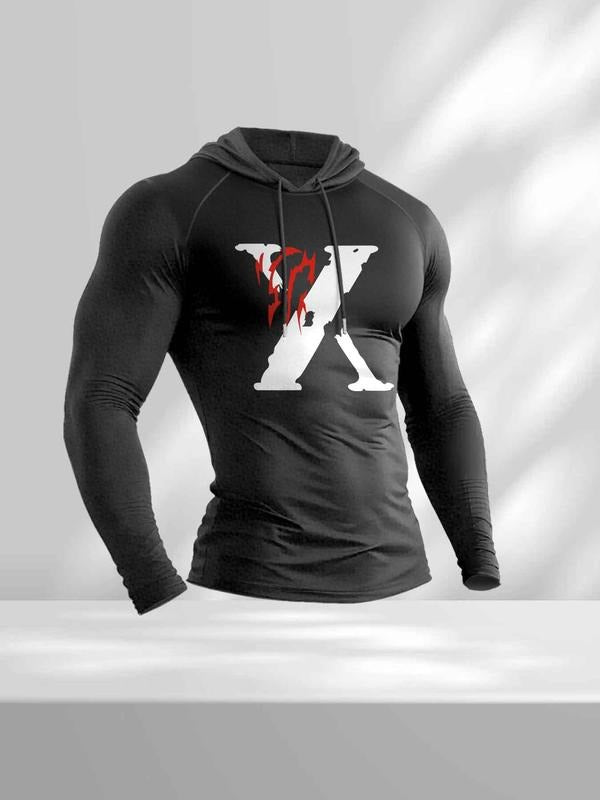 Men's Hooded Long Sleeve T-Shirt, Casual Loose-Fit Kint Fabric, Thick Material for Fall & Winter, H-Type Silhouette...