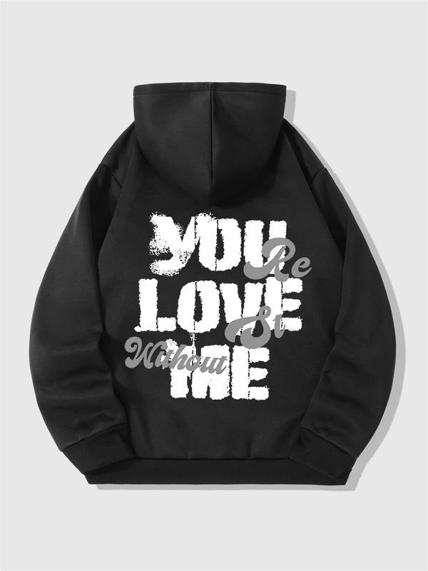 Men's Hooded Sweatshirt with Large Print, Street Style Cool Design, Comfortable Fashion for Daily Wear, Perfect for...
