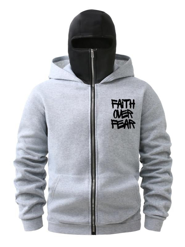 Men's Hooded Sweatshirt with Letter Print, Casual Street Style, Long Fitted Design, Fall & Winter Fashion, Comfortable...