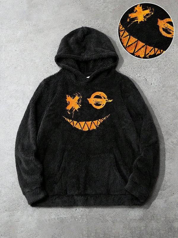 Men's Hooded Sweatshirt, Long Sleeve Pullover, Embroidered Design, Street Style, Fall & Winter Fashion, Gift for Husband...
