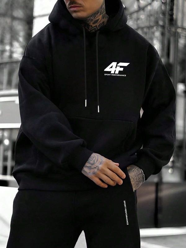 Men's Hoodie Set 4f Logo Print, Streetwear, Urban Fashion, Casual Wear, Long Sleeve, Fitted, Spring & Fall T-Shirts,...