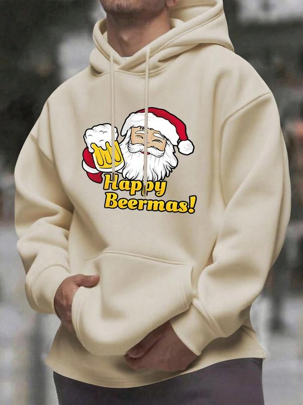 Men's Hoodie with Santa Claus & Tactical Gear Design, American Flag Print, Fitted Style for Spring Fall Holidays style 02...