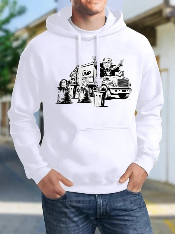 Men's Hoodie, Regular Fit Casual Street Long Sleeve Hooded Sweatshirt for Fall & Winter, Men's Top for Daily Wear T-Shirts