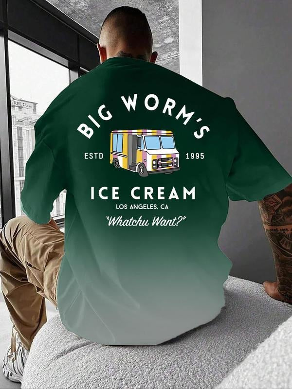 Men's Ice Cream Truck Graphic T-Shirt, Fashion Casual Wear, Trendy Statement Tee, Perfect for Daily Use, Ideal for...