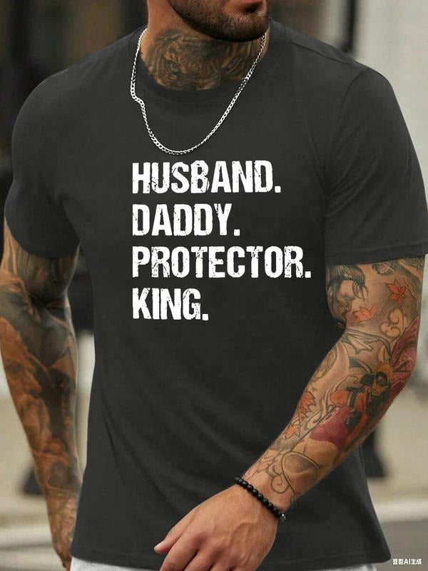 Men's Identity Declaration Printed T-Shirt, Trendy Slogan Casual Daily Wear, Fashionable Graphic Tee Essential for Summer...