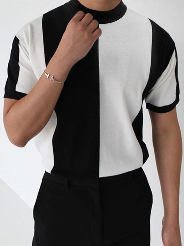 Men's Knitted Short Sleeve Casual Top, Lightweight Comfortable Fit for Daily Wear, Perfect Summer Fashion Attire, Casual...