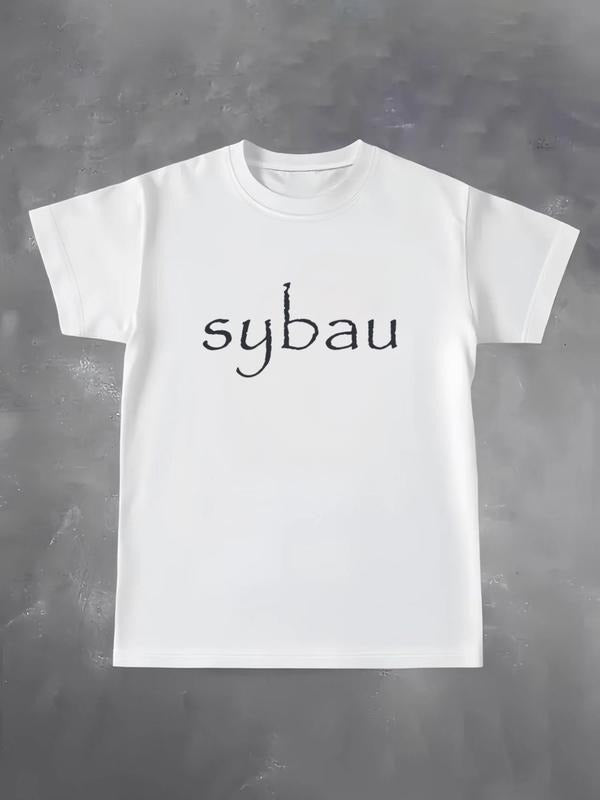 Men's LA Hand Sign Print Round Neck Tee, Loose Street Fashion Casual Comfy Short Sleeve Crew Neck T-shirt for Summer,...