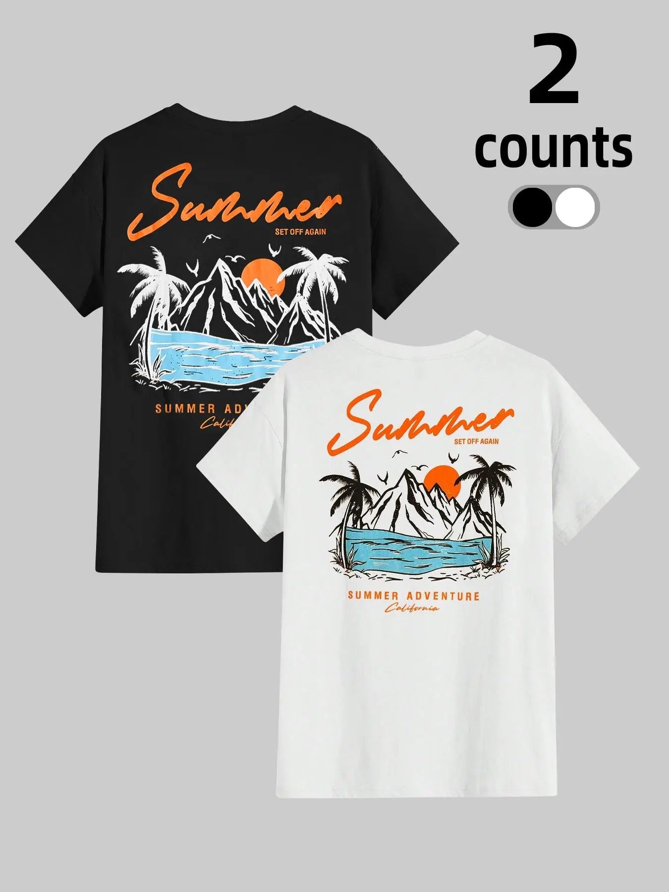Men's Landscape Print Round Neck Tee, Loose Casual Short Sleeve T-shirt for Daily Wear, Men's Top for All Seasons Hoodie,...