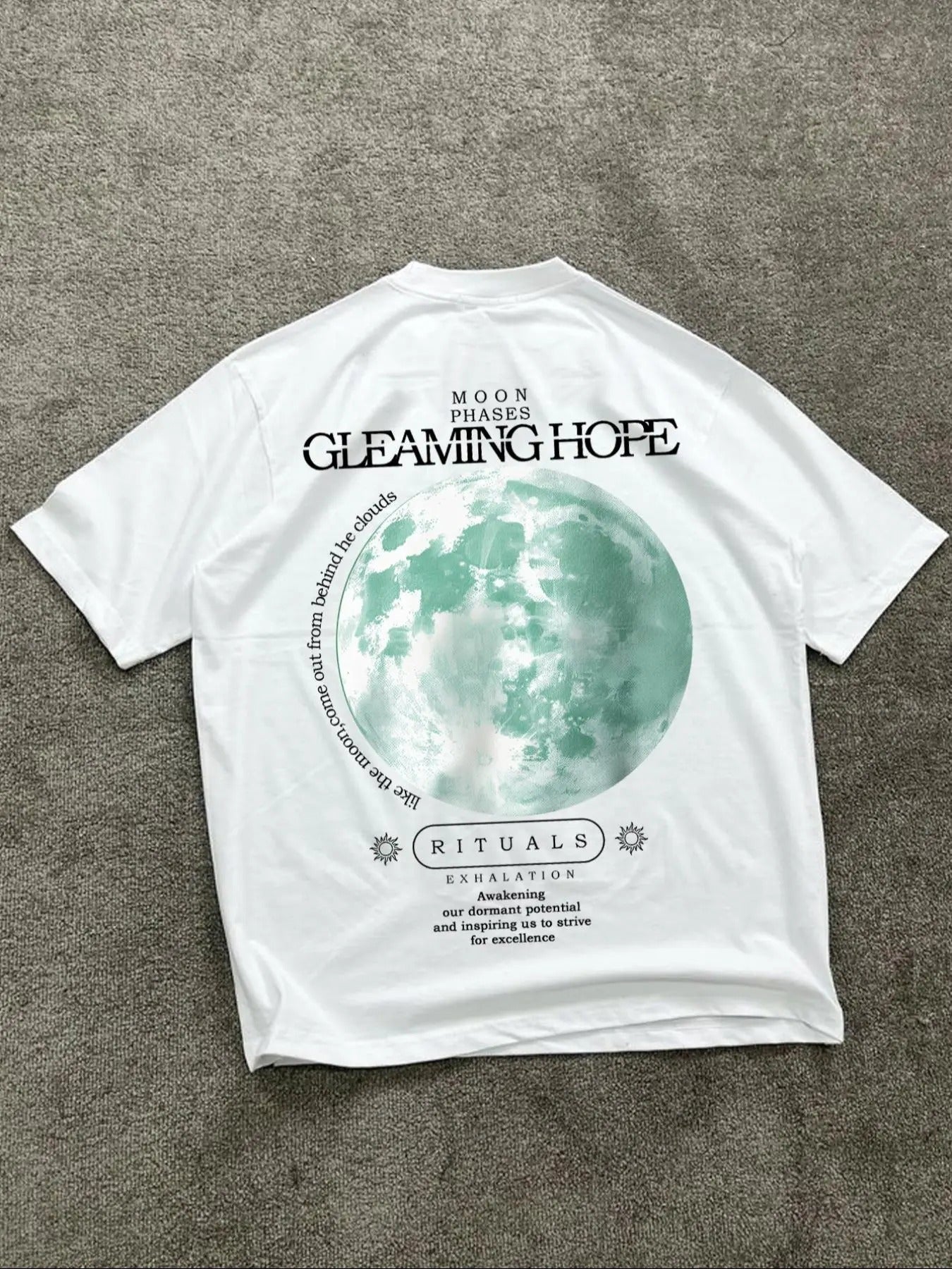 Men's Letter & Earth Print Round Neck Tee, Regular Fit Casual Short Sleeve T-shirt, Men's Summer Top for Daily Wear...