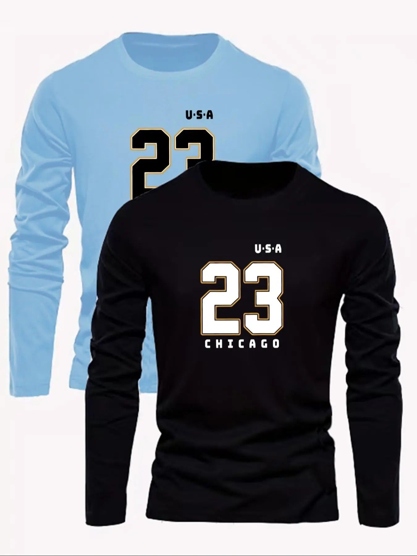 Men's Letter & Figure Print Long Sleeve Tee, Casual Crew Neck T-shirt for Spring & Fall, Men's Top for Daily Wear Hoodie,...