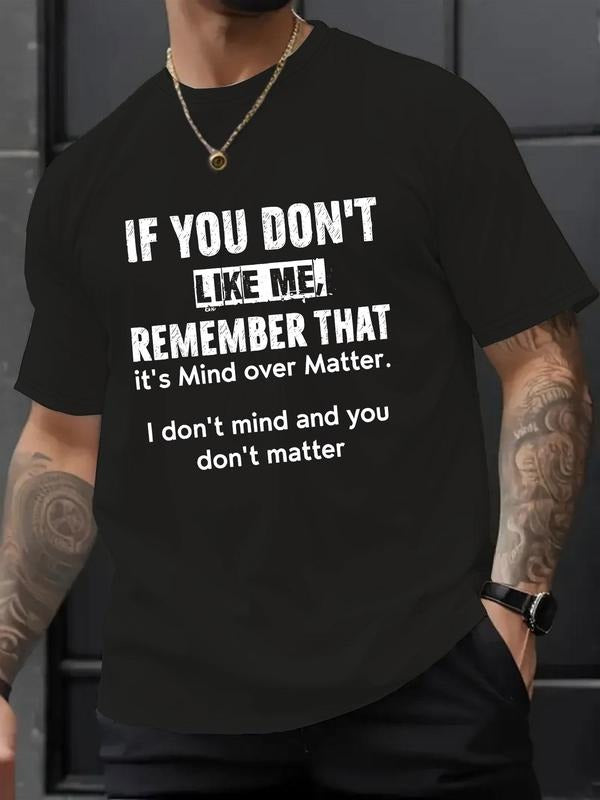 Men's Letter & Geometric Print Round Neck Graphic Tee, Regular Fit Casual Short Sleeve T-shirt for Summer, Men's Top for...
