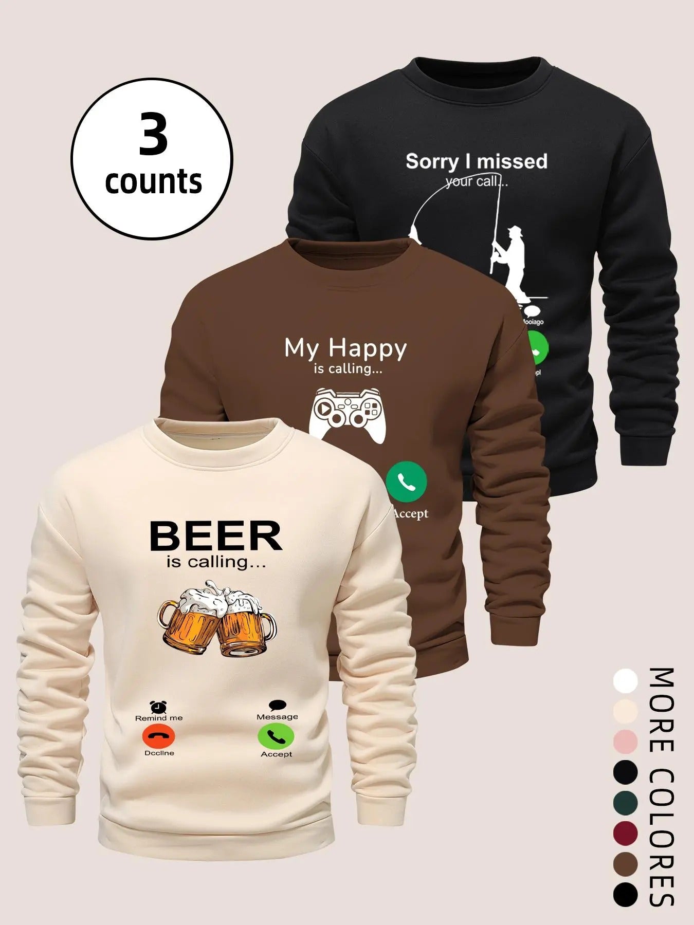 Men's Letter & Graphic  Print Drop Shoulder Sweatshirt, Loose Casual Soft Comfy Long Sleeve Round Neck Pullover for Fall...