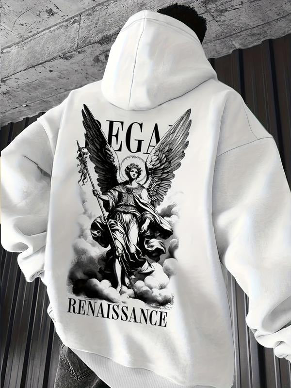 Men's Letter & Graphic Print Hoodie, Fashion Casual Hooded Sweatshirt for Daily Holiday Outdoor Wear, Men Clothes for...