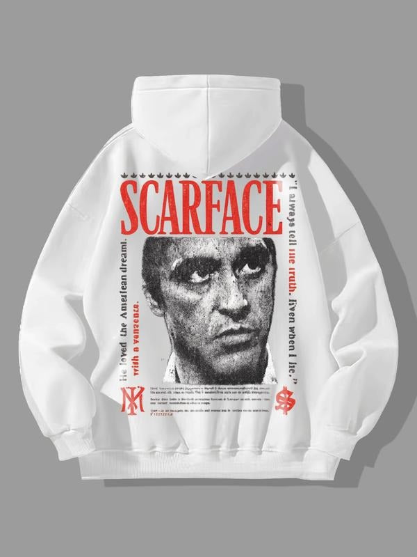 Men's Letter & Graphic Print Hoodie, Fashion Casual Hooded Sweatshirt for Daily Holiday Outdoor Wear, Men Clothes for...