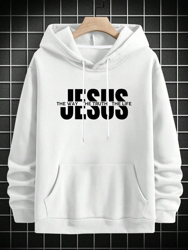 Men's Letter & Graphic Print Hoodie, Fashion Casual Hooded Sweatshirt for Daily Holiday Outdoor Wear, Men Clothes for...