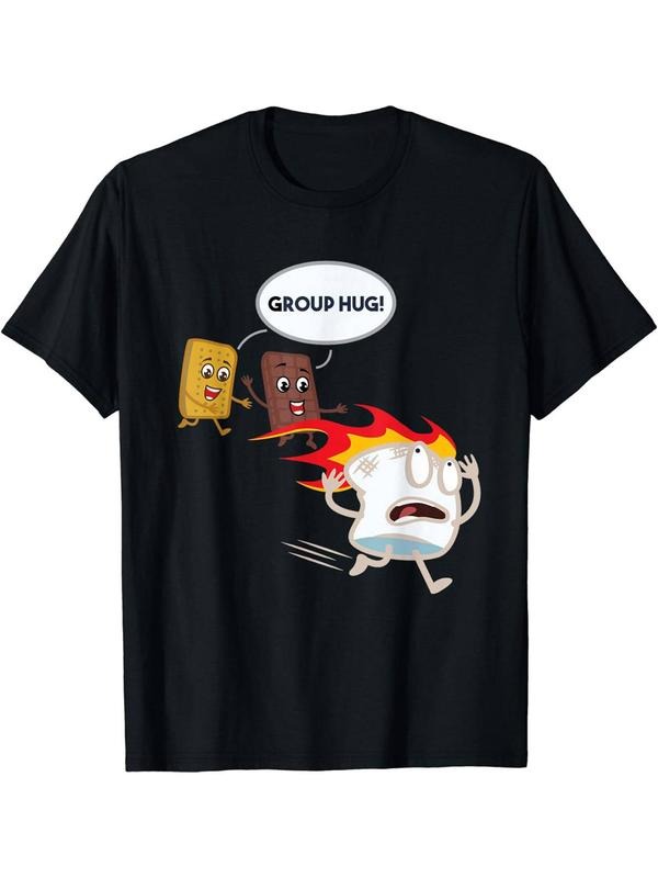 Men's Letter & Graphic Print Round Neck Tee, Regular Fit Casual Short Sleeve T-shirt, Men's Summer Top for Daily Wear...