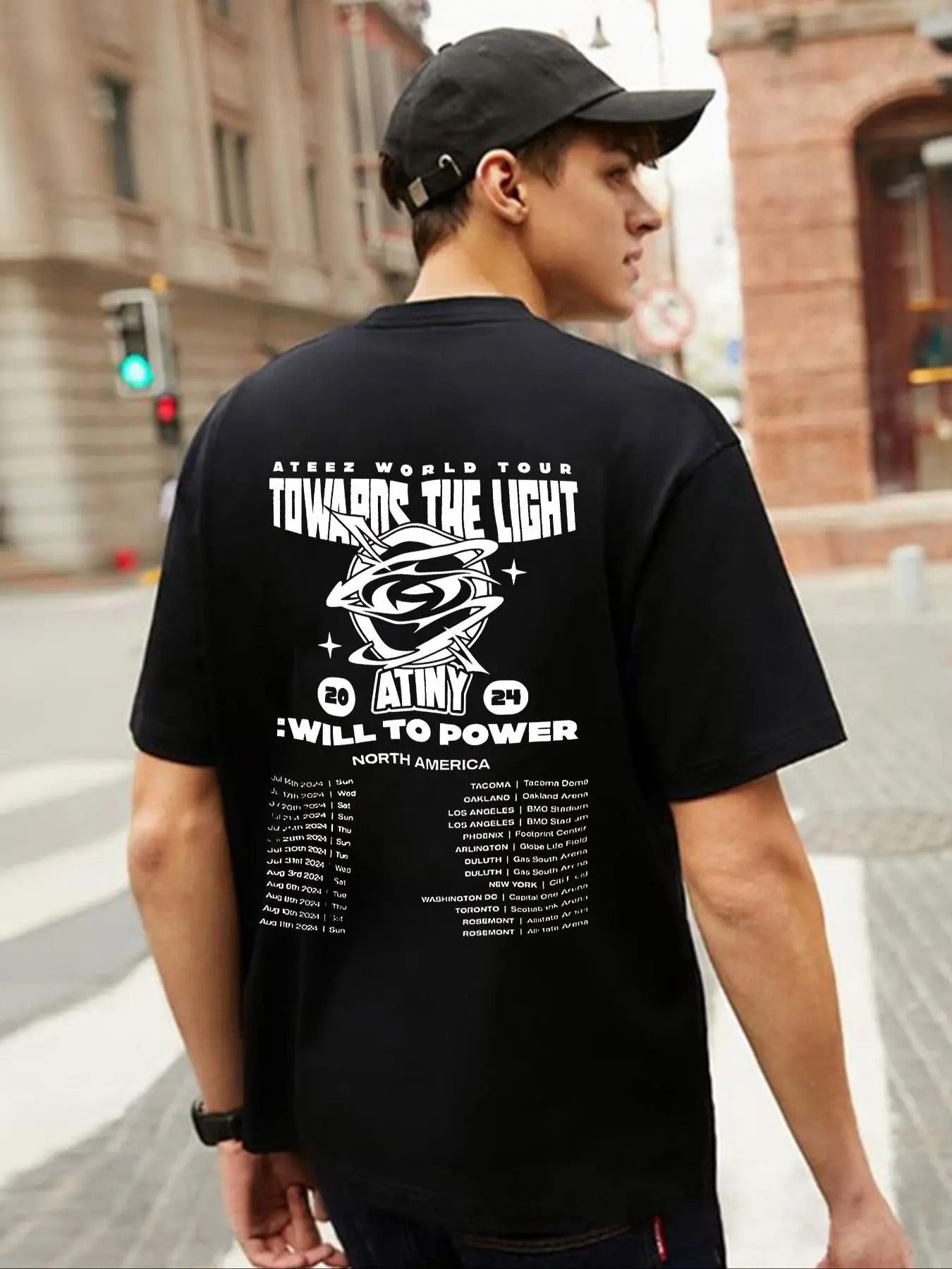Men's Letter Graphic Drop Shoulder Tee, Loose Street Fashion Casual Soft Comfy Crew Neck Short Sleeve T-Shirt for Daily...