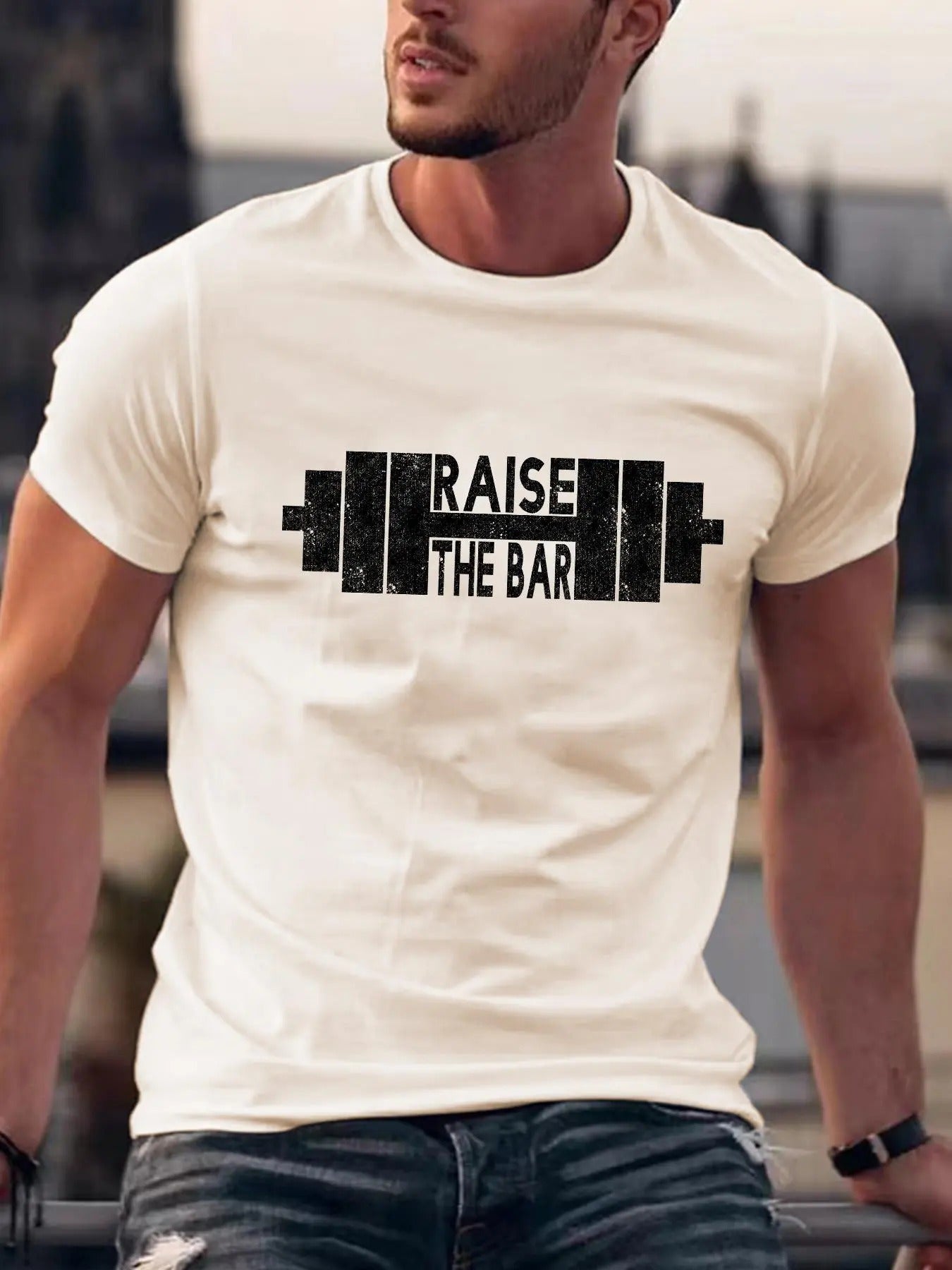 Men's Letter Graphic Round Neck Tee, Summer Clothes, Regular Fit Crew Neck Short Sleeve T-Shirt for Men, Casual Comfy...