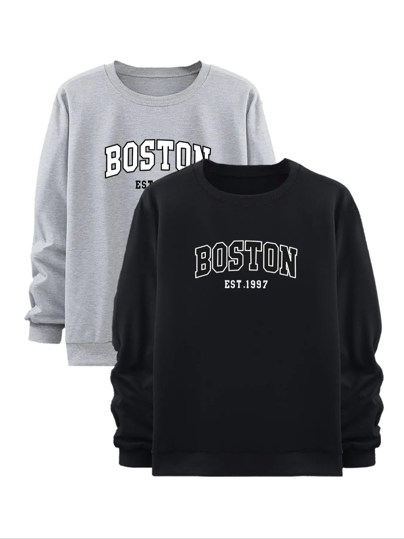 Men's Letter Print Crew Neck Sweatshirt, Casual Regular Fit Long Sleeve Pullover for Fall & Winter, Men's Clothes for...