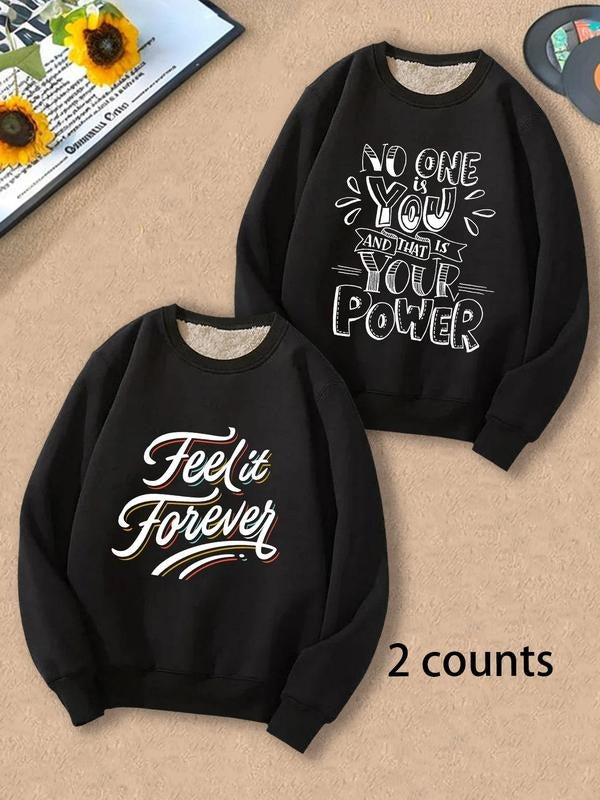 Men's Letter Print Crew Neck Sweatshirt, Regular Fit Casual Soft Comfy Long Sleeve Pullover for Fall & Winter, Men's...
