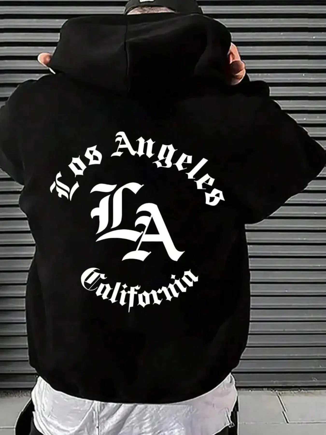 Men's Letter Print Drop Shoulder Hoodie, Fashion Casual Regular Fit Drawstring Hooded Sweatshirt for Daily Holiday...