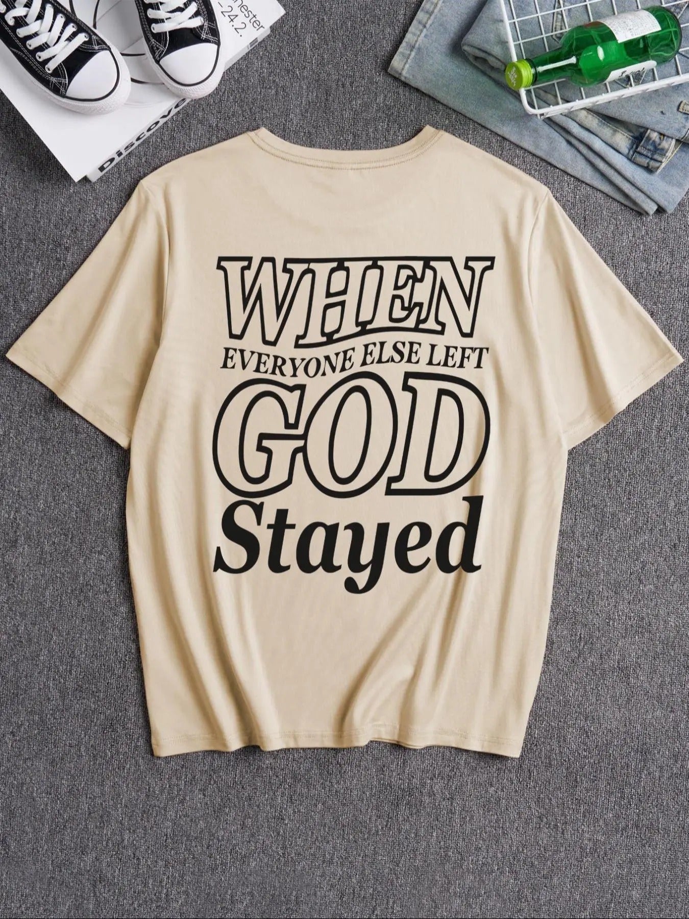 Men's Letter Print Drop Shoulder Tee, Summer Clothes, Street Fashion Soft Comfy Round Neck Half Sleeve T-Shirt for...