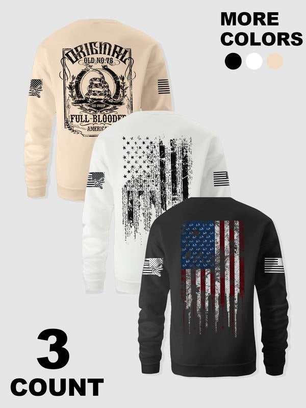 Men's Letter Print Drop Shoulder Thermal Lined Sweatshirt, Regular Fit Casual Long Sleeve Round Neck Pullover for Fall &...