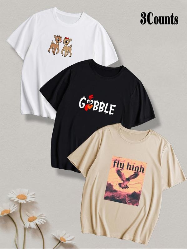 Men's Letter Print Graphic Tee, Casual Loose Short Sleeve Round Neck T-shirt for Summer, Men's Top for Daily Wear Hoodie,...