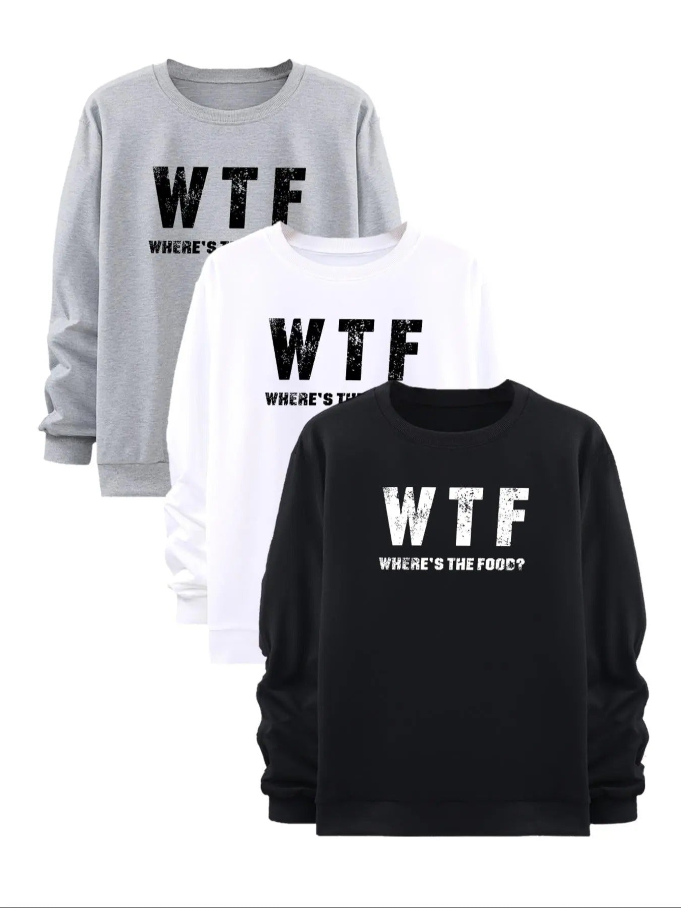 Men's Letter Print Round Neck Sweatshirt, Casual Long Sleeve Pullover for Fall & Winter, Men's Clothes for Daily Wear...