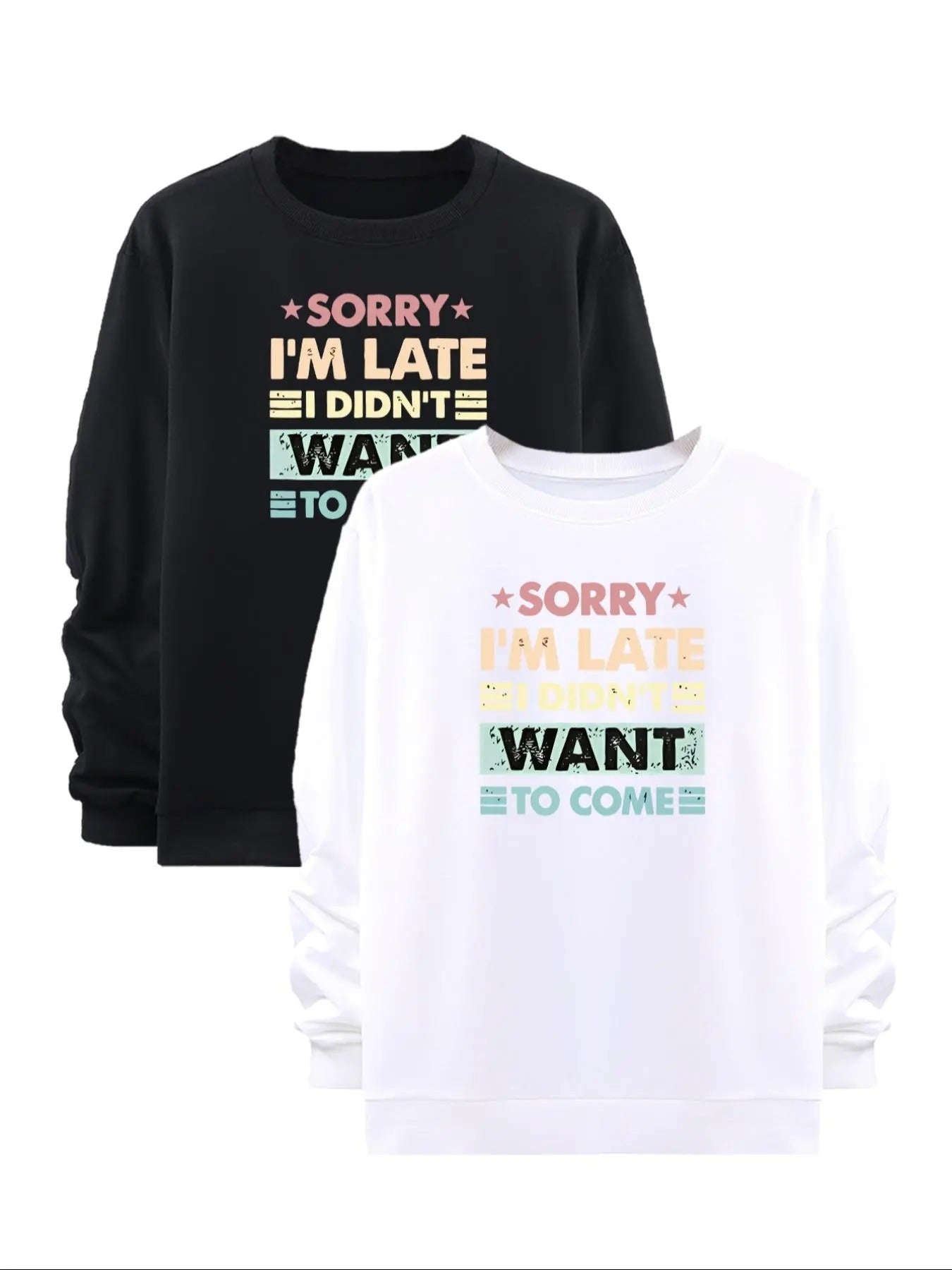 Men's Letter Print Round Neck Sweatshirt, Casual Long Sleeve Pullover for Fall & Winter, Men's Clothes for Daily Wear...