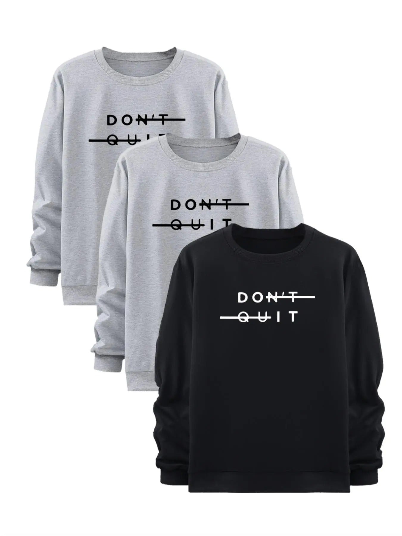 Men's Letter Print Round Neck Sweatshirt, Casual Long Sleeve Pullover for Fall & Winter, Men's Clothes for Daily Wear...