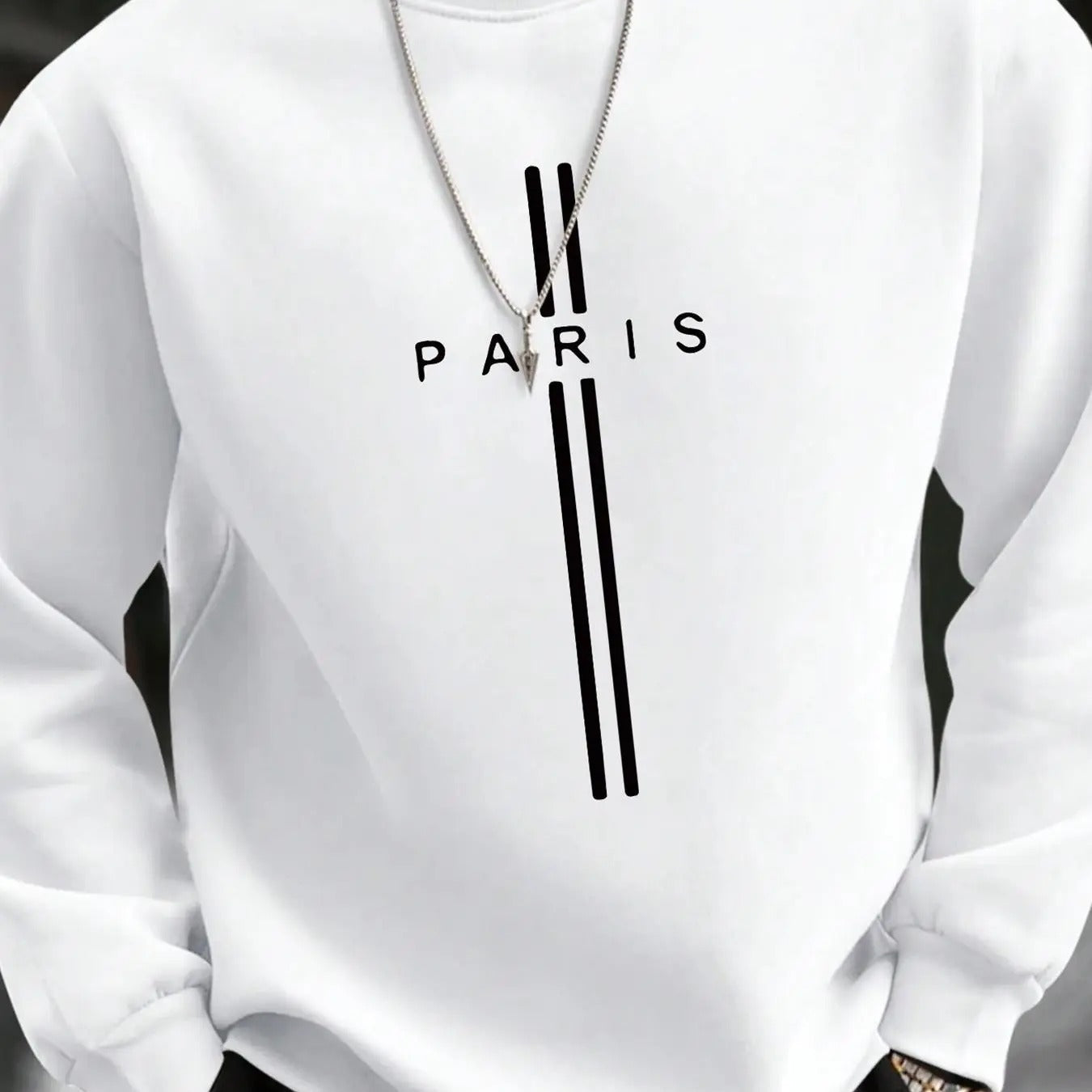 Men's Letter Print Round Neck Sweatshirt, Loose Casual Long Sleeve Pullover for Fall & Winter, Men's Clothes for Daily...