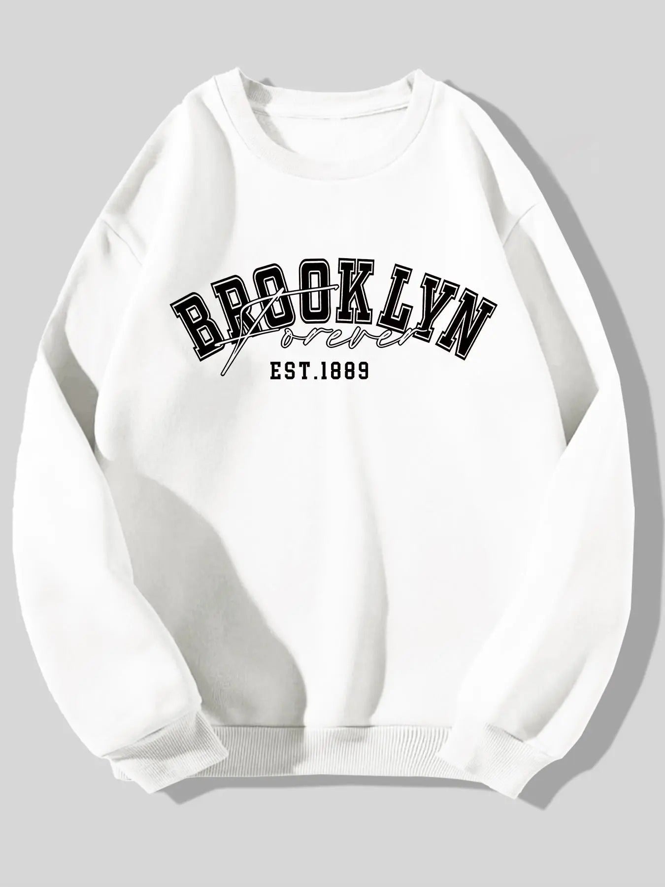 Men's Letter Print Round Neck Sweatshirt, Regular Fit Casual Fashion Drop Shoulder Long Sleeve Pullover, Men's Fall &...