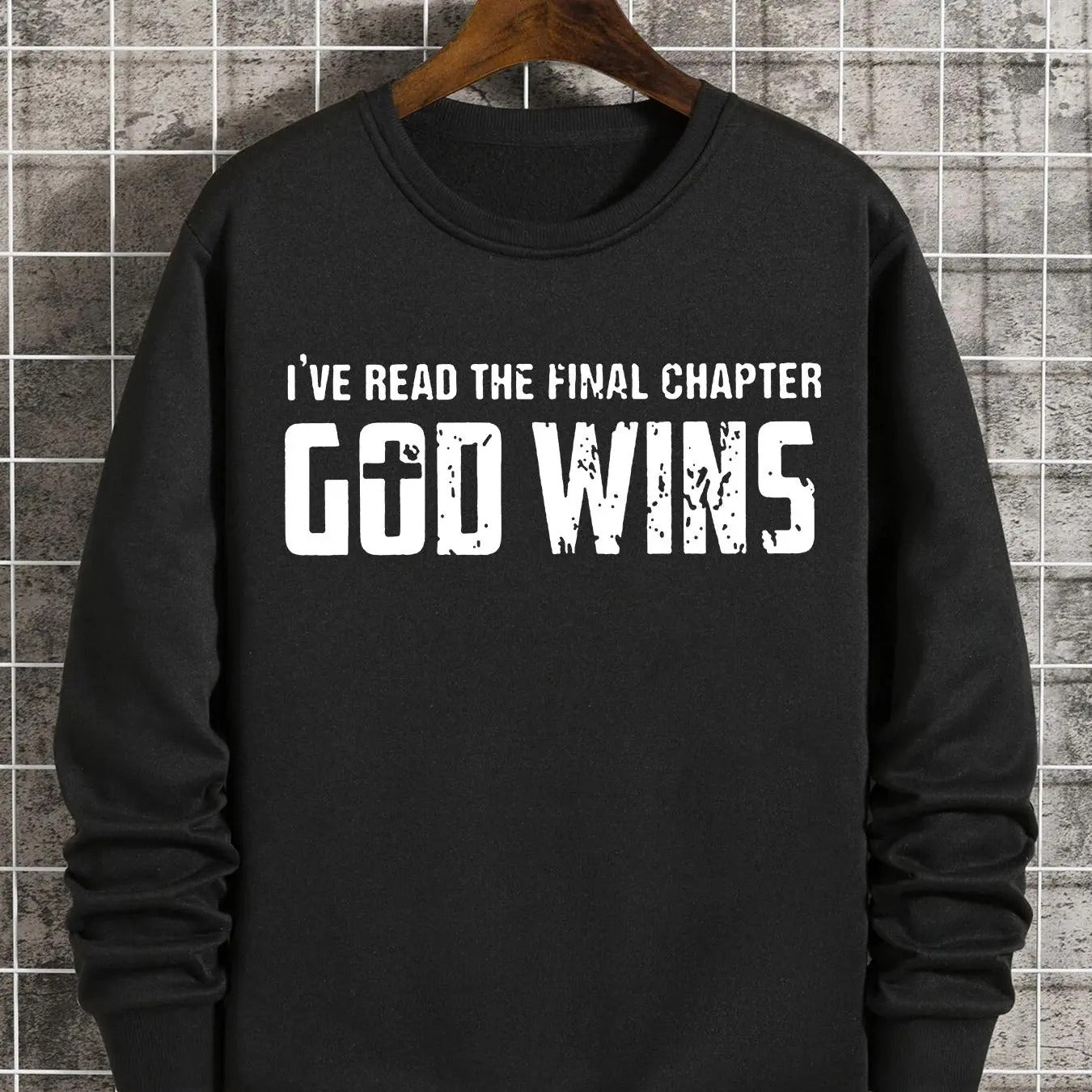 Men's Letter Print Round Neck Sweatshirt, Regular Fit Casual Fashion Long Sleeve Pullover for Fall & Winter, Men's...