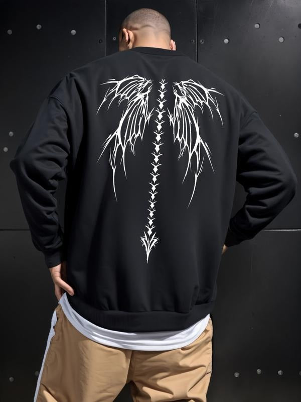 Men's Letter Print Round Neck Sweatshirt, Regular Fit Casual Long Sleeve Crew Neck Pullover for Winter, Fashion Men's Top...