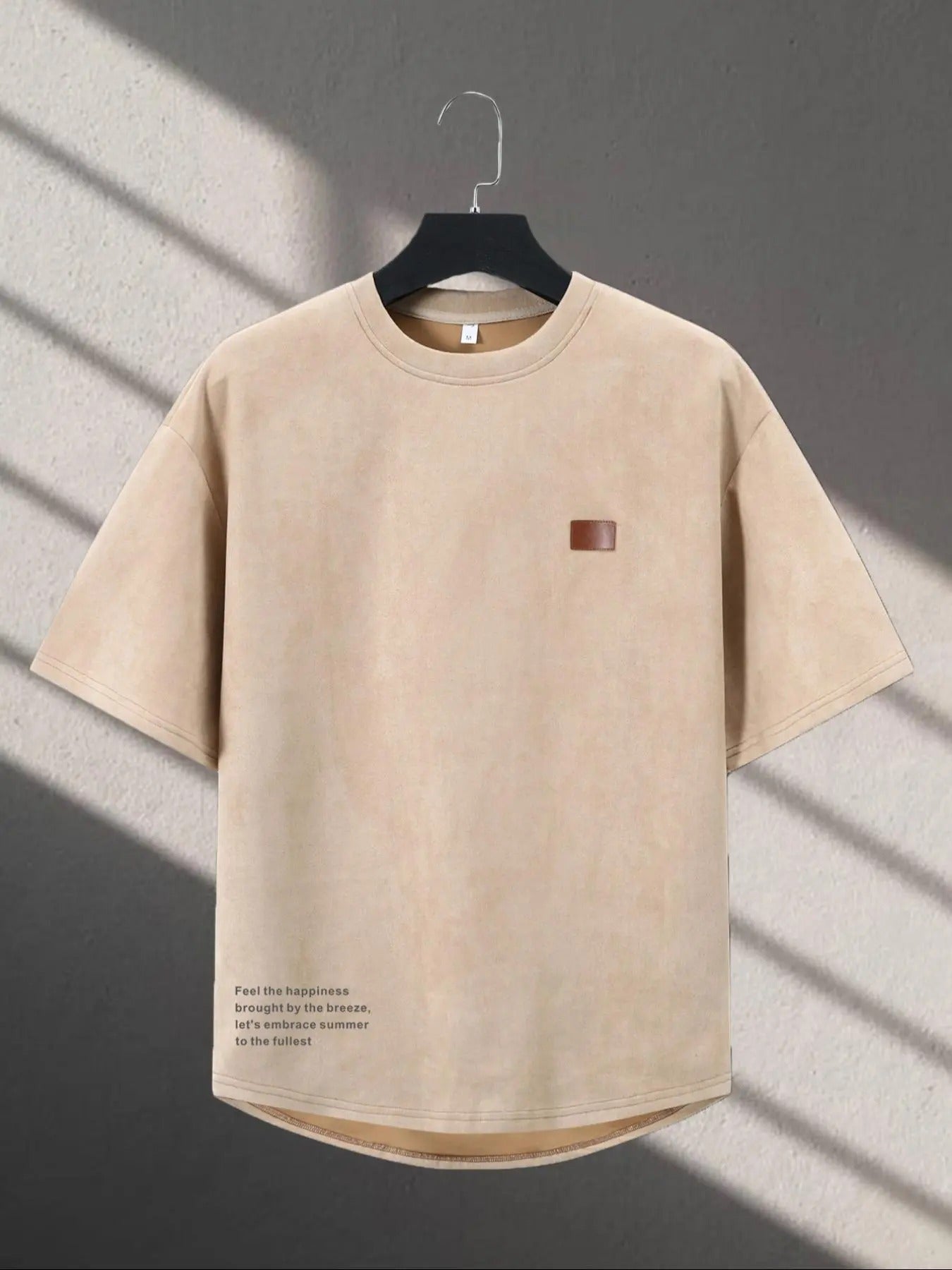 Men's Letter Print Round Neck Tee, Loose Casual Short Sleeve Crew Neck T-shirt for Summer, Fashion Men's Top for Daily...