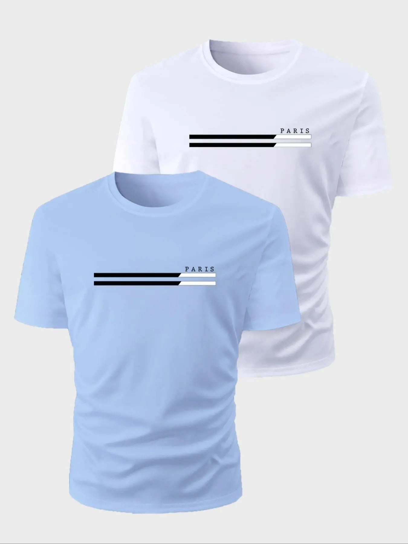 Men's Letter Print Round Neck Tee, Regular Fit Casual Short Sleeve Crew Neck T-Shirt for Daily Wear, Men's Top for All...